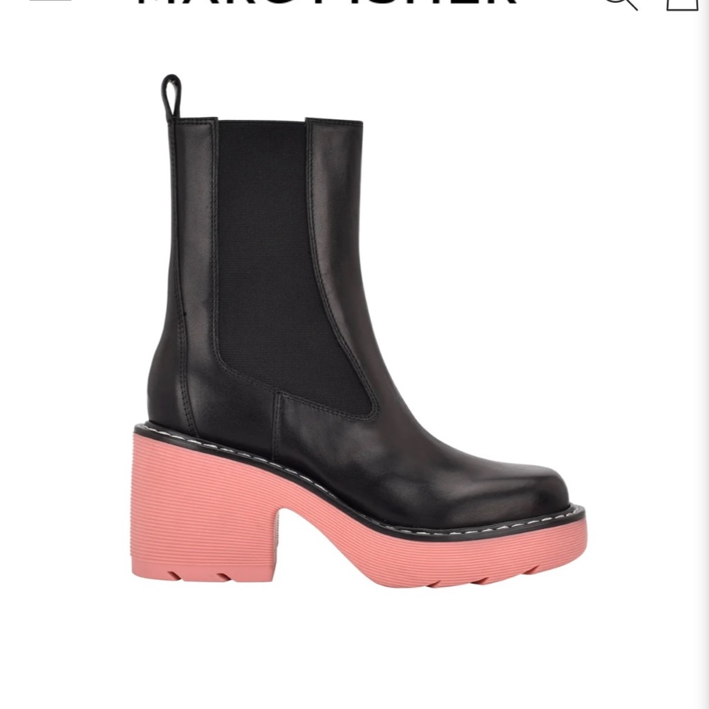 Marc Fisher Fredy Lug Sole Chelsea boot pink heel 9 women’s